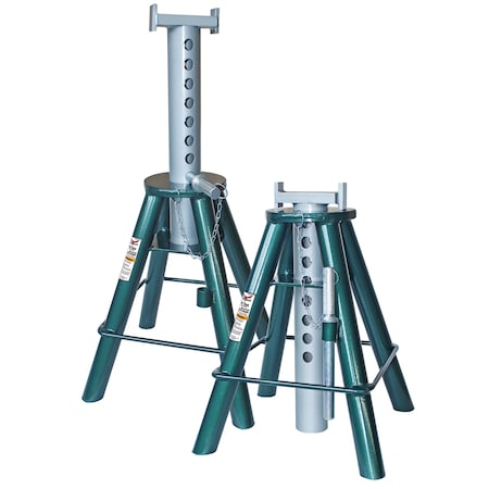 Safeguard Higher Lift Stands, Pair, Steel, 47" Height, 10 Ton Capacity 63102